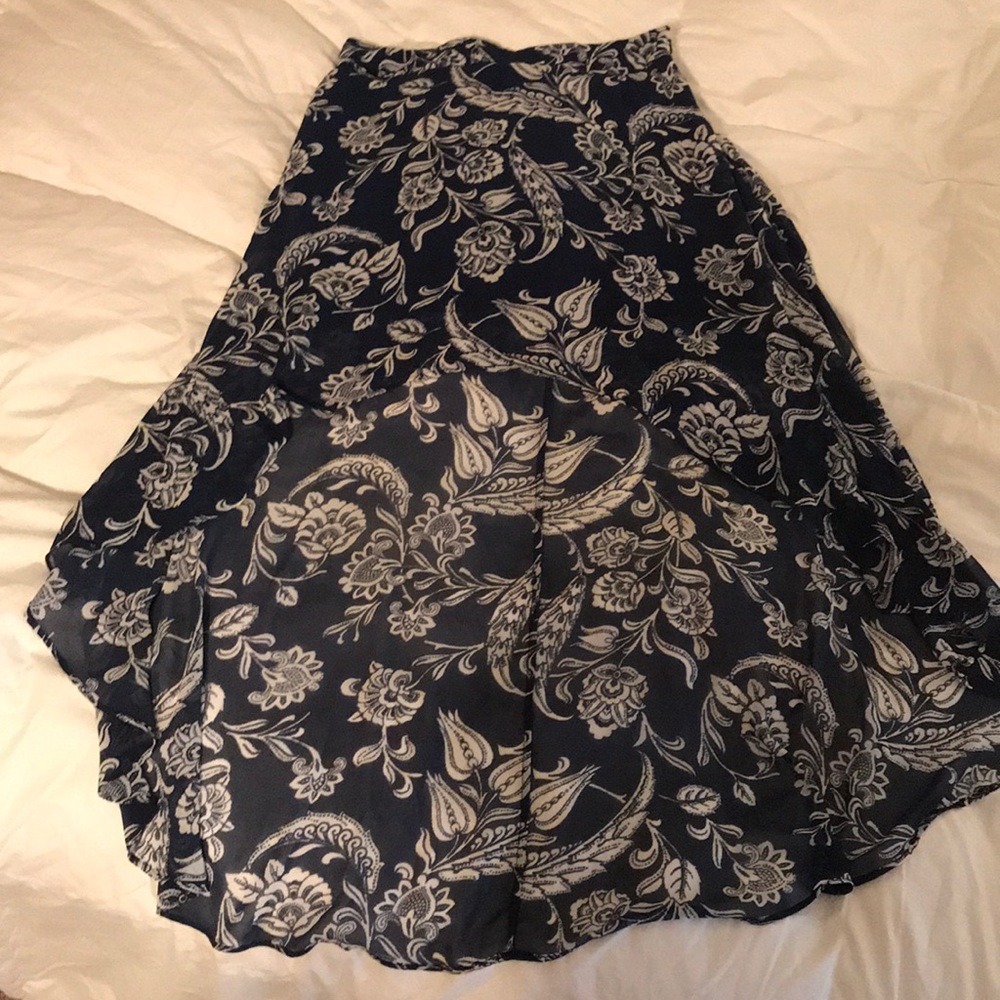Navy Blue high low skirt
